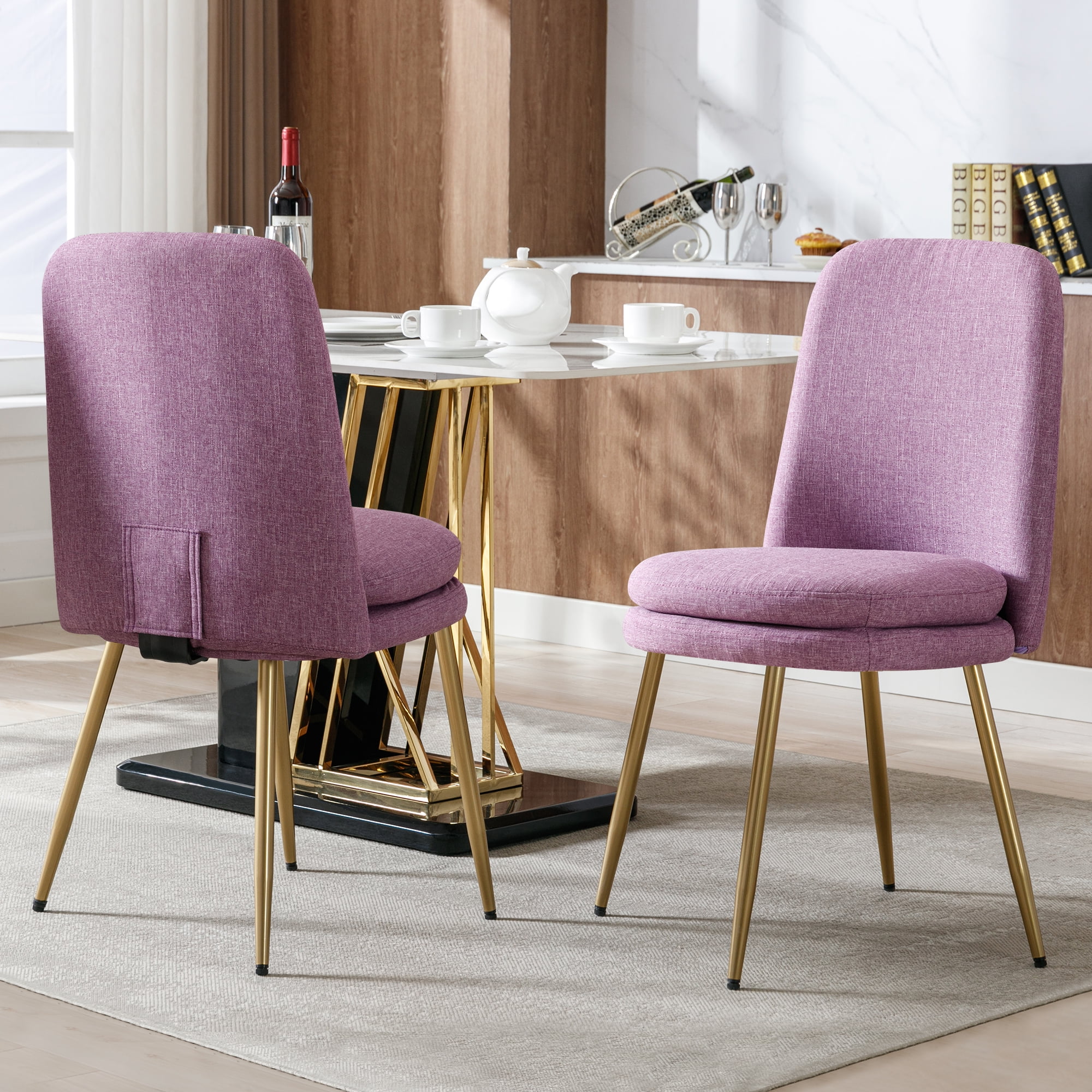 Purple upholstered dining chairs sales