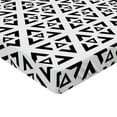 thumbnail image 2 of Ambesonne Black and White Fitted Sheet, Modern Triangle, Queen Size, Black and White, 2 of 3