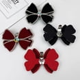 thumbnail image 4 of BUYISI Easy To Use Velvet Rhinestone Bow Shoe Decorations Long Lasting And Chic Black, 4 of 5