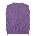 thumbnail image 4 of Huankd Women's Cardigan Sweater Long Sleeve Crewneck Basic Classic Casual Button Down Knit Soft Lightweight Top Purple 2XL, 4 of 6