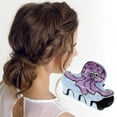 thumbnail image 2 of Unique Bargains 1 Pc Fashion Animal Pattern Hair Clips Hairdo Clip Blue Purple, 2 of 5