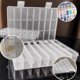 thumbnail image 5 of Caja de almacenamiento de plástico con 24 compartimentos de rejillas, caja para pendientes y joyería, contenedor para tornillos y cuentas, caja de almacenamiento para el hogar, contenedor organizador, 5 of 5