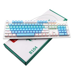 Wired Mechanical Keyboard, 104-Key Real Mechanical Gaming Keyboard Rainbow Backlit Keyboard Ergonomic Design USB Wired Keyboard for Wins PC Laptop for Game and Office