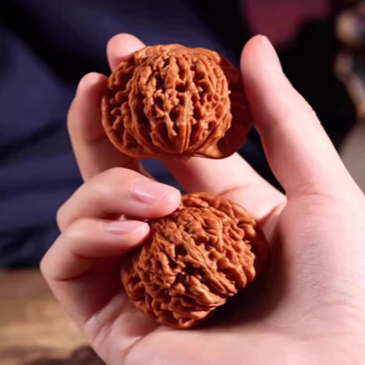 1 Pair Jade Walnuts, Wenwan Walnuts, Chinese Walnuts Fidget for Hand Exercise, 2026 New Natural Massage Balls for Stress Relief, Focus & Meditation, Form Raw Shell to Jade Like Gem (A2, 38-39mm)