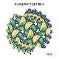 thumbnail image 2 of Placemats Set Of 4 / 6, Cartoon Lemon Flower Placemats For Dining Table Indoor/Outdoors Heat Resistant Washable Placemats 18" X 12", 2 of 8