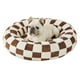 thumbnail image 1 of Cama para perro mediano | Cama elevada redonda de 50 x 50 cm para aliviar la ansiedad | Cama lavable de interior con forma de donut para perros medianos, 1 of 5