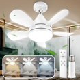 thumbnail image 1 of VSHINY Ventilador de techo con luz,Luz de ventilador E27,Ventilador de techo peque&ntilde;o de 40W con luz,Con mando a distancia,3000K-6500K/luminosidad regulable,Tres velocidades del viento, 1 of 7