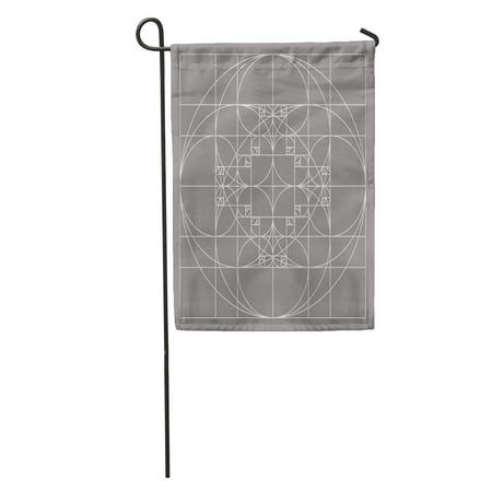 Gold Spiral Pattern KDAGR Fibonacci Golden Ratio Patterns Sacred Geometry Spiral Sequence Gold Garden Flag Decorative Flag House Banner 12x18 inch ()