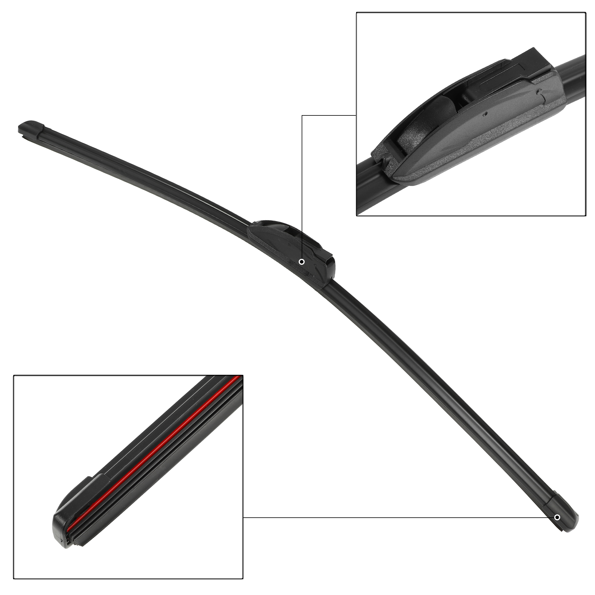 Unique Bargains 3 Pcs 24'' 17'' 12'' Front Windshield Wiper Blades Set Fit U Hook J Hook Replaces for Toyota RAV4 06-15