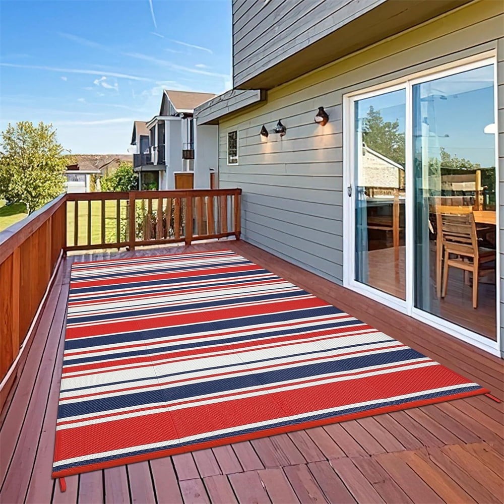 Waterproof Outdoor Rug 8x10/9×12/9×18, Plastic Straw Patio Camping Rug, Indoor Outdoor RV Mat Carpet for Deck, Camper, Porch, Balcony, Backyard, Picnic