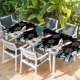 thumbnail image 2 of Easter Bunny Table Cloths for 8 Foot Rectangle Tables, Eucalyptus Leaves Rabbit Flowers Black Patio Waterproof Elastic Fitted Tablecloths, Washable Rectangular Table Cover for Camping, 2 of 8