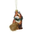 thumbnail image 2 of Northlight 4.5" Fox with Faux Fur Tail and Wreath Christmas Ornament - Brown, 2 of 2