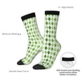 thumbnail image 4 of Yiaed Light green argyle Print Great elasticity Crew Socks Sports socks for Men and Women, 4 of 6