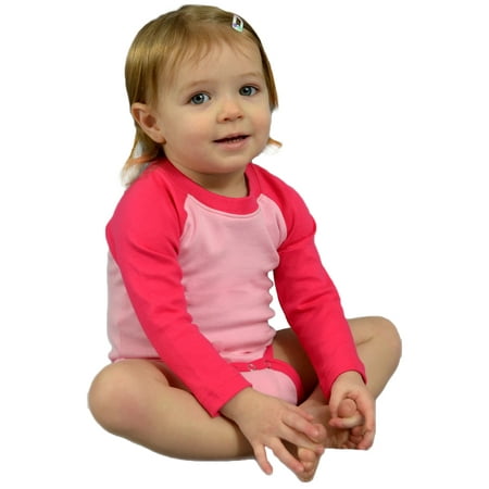 

Interlock Long Sleeve Raglan Bodysuit Pink/Fuchsia 3-6 m