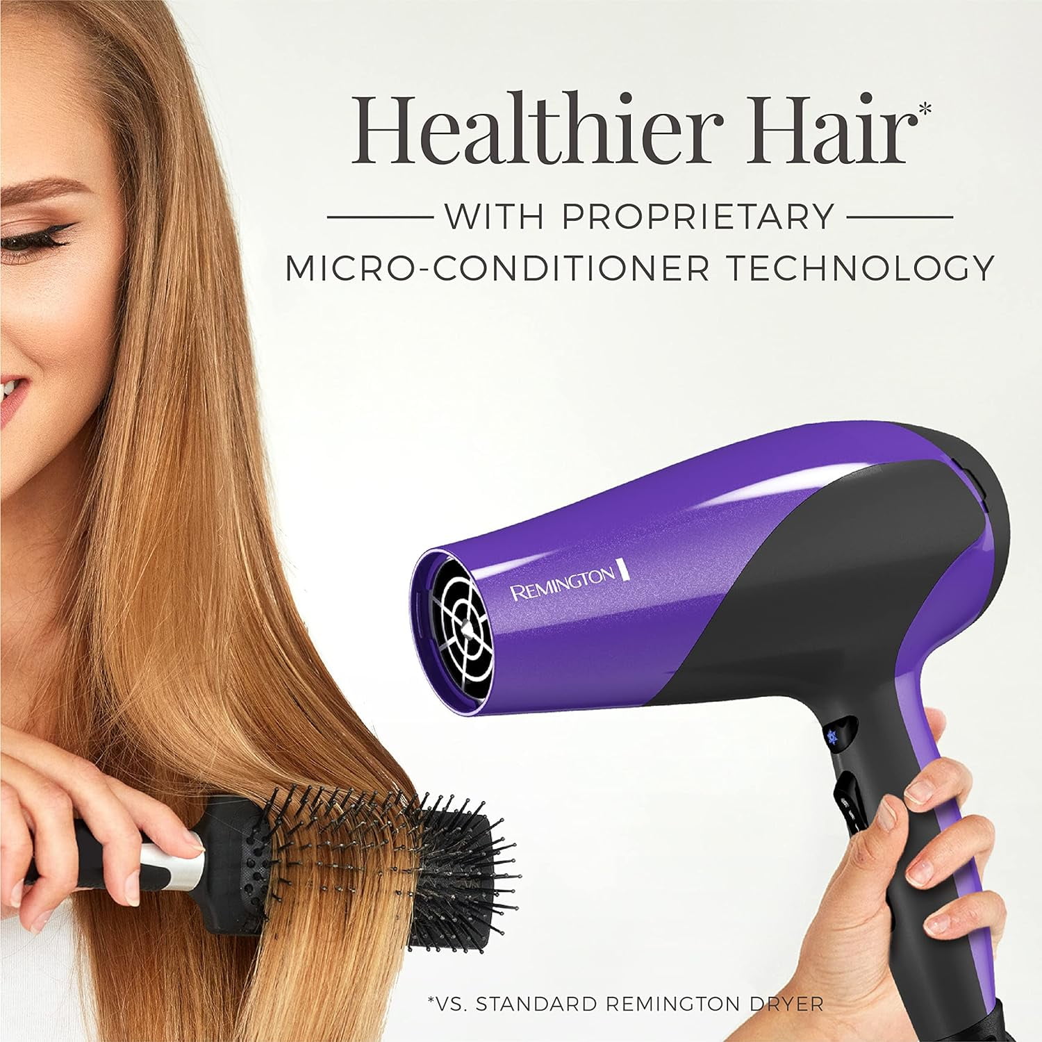 Remington Damage Protection Hair Dryer with Ceramic + Ionic + Tourmaline Technology, Purple, 3 Piece Set