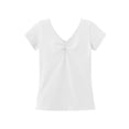 thumbnail image 3 of Krdevn Girls Ruched V-Neck Dance Top Short Sleeve Stretchy Athletic Tee for Kids Ballet Performance,11-12 Years, 3 of 3