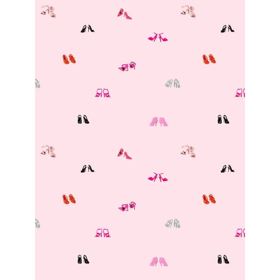 Barbie Heel Toss Removable Vinyl Wallpaper, Pink