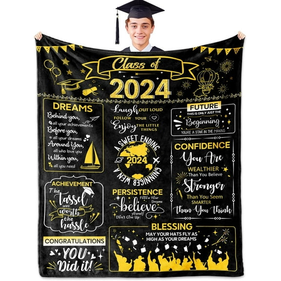 2024 Graduation Gifts, College Graduation Gifts for Him Blanket 60"X50", Graduation Gifts for Her, Graduation Gifts, Gifts for Graduation, High School PHD Bachelors Masters Degree Graduation Gifts