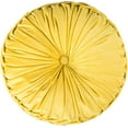 thumbnail image 2 of Mustard Round Button Tufted Decorative Pillow Pillow, 19"x19", 2 of 3