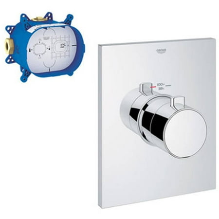 Custom Shower Kit - Grohe K27620-35026-000 Grohtherm F Custom Shower Thermostatic with Control Module Trim Kit, Chrome