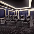 thumbnail image 2 of Weilianda Home Theater Seating Top Grain Nappa Leather Recliner Chair Dual Power Movie Gaming Sofa Electric Headrest with Tray Table Type-C USB Charge Cup Holders (Row of 5 Loveseat Right), 2 of 8