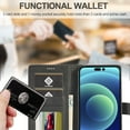 thumbnail image 3 of Allytech Slim Wallet Case for iPhone 15 Pro with 3 Card Slots & Cash Pocket, Premium PU Leather Kickstand Magnetic Clasp Soft TPU Inner Shockproof Protective Flip Cover Case - Black, 3 of 9