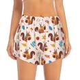 thumbnail image 4 of Lsque Forest Squirrel Nuts Printed Women's Running Shorts with Liner Pockets,Elastic Quick Dry Workout Athletic Gym Yoga Shorts,Womens High Waist Shorts-X-Large, 4 of 9