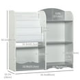 thumbnail image 3 of Qaba Kids Toy Storage Organizer Shelf, Children Bookshelf for Bedroom, Grey, 3 of 10