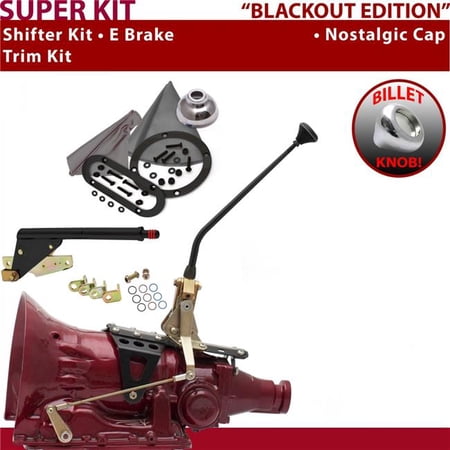 American Shifter 700R4 Shifter Kit Black 12 in. E Brake Trim Kit for F1421