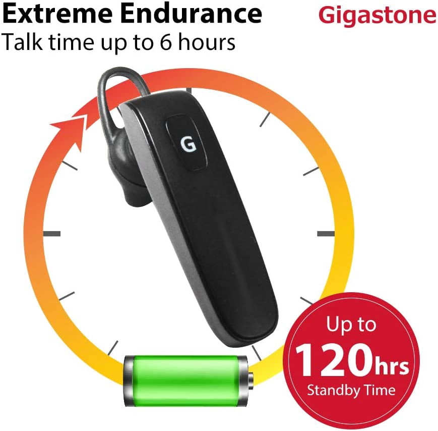 Gigastone D1 Bluetooth Earpiece, Wireless Handsfree Headset with Microphone, 2 Pack