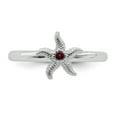 thumbnail image 4 of Garnet Sterling Silver Starfish Ring, 4 of 5