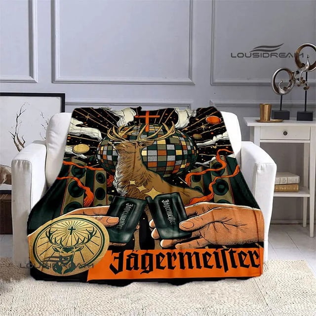 Jaegermeister-Manta con logotipo impreso de Alemania, mantiene el calor, mantas hermosas, manta suave y cómoda, regalos de cumpleaños