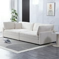 thumbnail image 3 of 112-inch Luxurious Corduroy Deep-Set Soft Sofa, with 2 Backrests and 2 Throw Pillows Included, Beige, 3 of 5