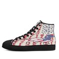 thumbnail image 3 of Dog Dachshund American flag High Top Canvas Shoes Sneakers Black Size 6, 3 of 7