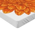 thumbnail image 2 of Ambesonne Orange Fitted Sheet, Dahlia Flower Floral, Queen Size, Orange, 2 of 3