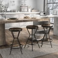 thumbnail image 4 of Home Square Stratus Industrial Metal Frame Bar Stool in Black - Set of 2, 4 of 10