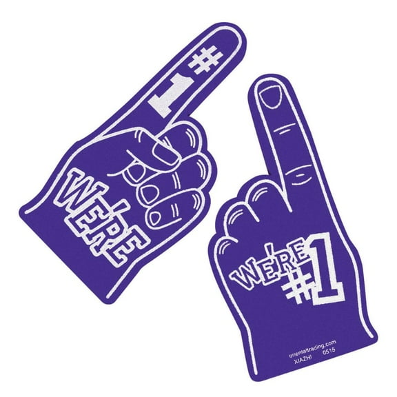 Purple School Spirit Foam Hand - Party Favors - 12 Pieces