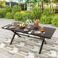 thumbnail image 6 of Gotland 9 Piece Outdoor Dining Set, Metal Outdoor Table and 8 Swivel Chairs , Patio Furniture Set with Waterproof Cushions, Patio Dining Sets for Backyard Deck ,Sand, 6 of 8