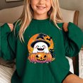 thumbnail image 6 of Qingpeng Boys Girls Happy Ghost Witch Hat Print Sweatshirt Crewneck Long Sleeve Pullover Top with Sleeve Ghost, 6 of 8