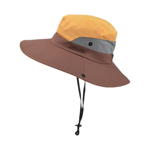 Enfant Extérieur Chapeau de Soleil Cheval Queue Trou Chapeau Pêcheur Protection Solaire Chapeau d'Été