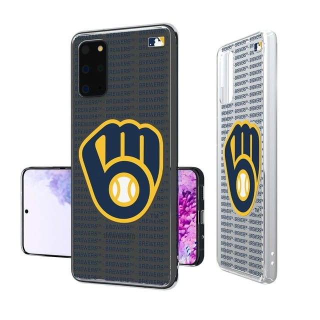 Milwaukee Brewers Galaxy Text Backdrop Clear Case