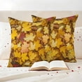 thumbnail image 3 of Fall Maple Leaves Outdoor Waterproof Pillow Covers, Autumn Orange Deciduous Pastoral Decorative Square Throw Pillowcase Sofa Cushion Sham for Patio/Couch/Chair, 24"x24" 2 Pack, 3 of 8