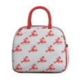 thumbnail image 2 of Lunch Bag Lunch Box for Women Reusable Insulated Lunch Bags,Water-Resistant Red Lobster on Grey Stripes Cooler Lunch Tote Bag, Large Capacity for Work Travel Picnic, 2 of 6