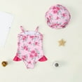 thumbnail image 4 of mgoYE Baby Girl Swimsuit 12-18 Months Ruffles Little Girls Two Piece Bikini Set Ruffle Stripe Watermelon Summer Beach Bathing Suit Swimsuit(Hot Pink,18-24 Months), 4 of 4