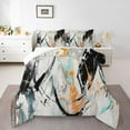 thumbnail image 5 of Orange And Black Comforter Set King Abstract Graffiti Down Comforter Oil Painting Grunge Bedding Set Aesthetics Room Decor Adults Contemporary Artwork Quilt Duvet 3 Pcs, 5 of 6