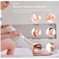 thumbnail image 2 of 5 in 1 Women Painless Hair Remover,Facial Hair Removal, Electric Cordless Shaver Set, Wet & Dry Lady Razor for Women for Bikini Line,Nose Hair,Eyebrow,Arm,Leg USB Rechargeable, 2 of 8