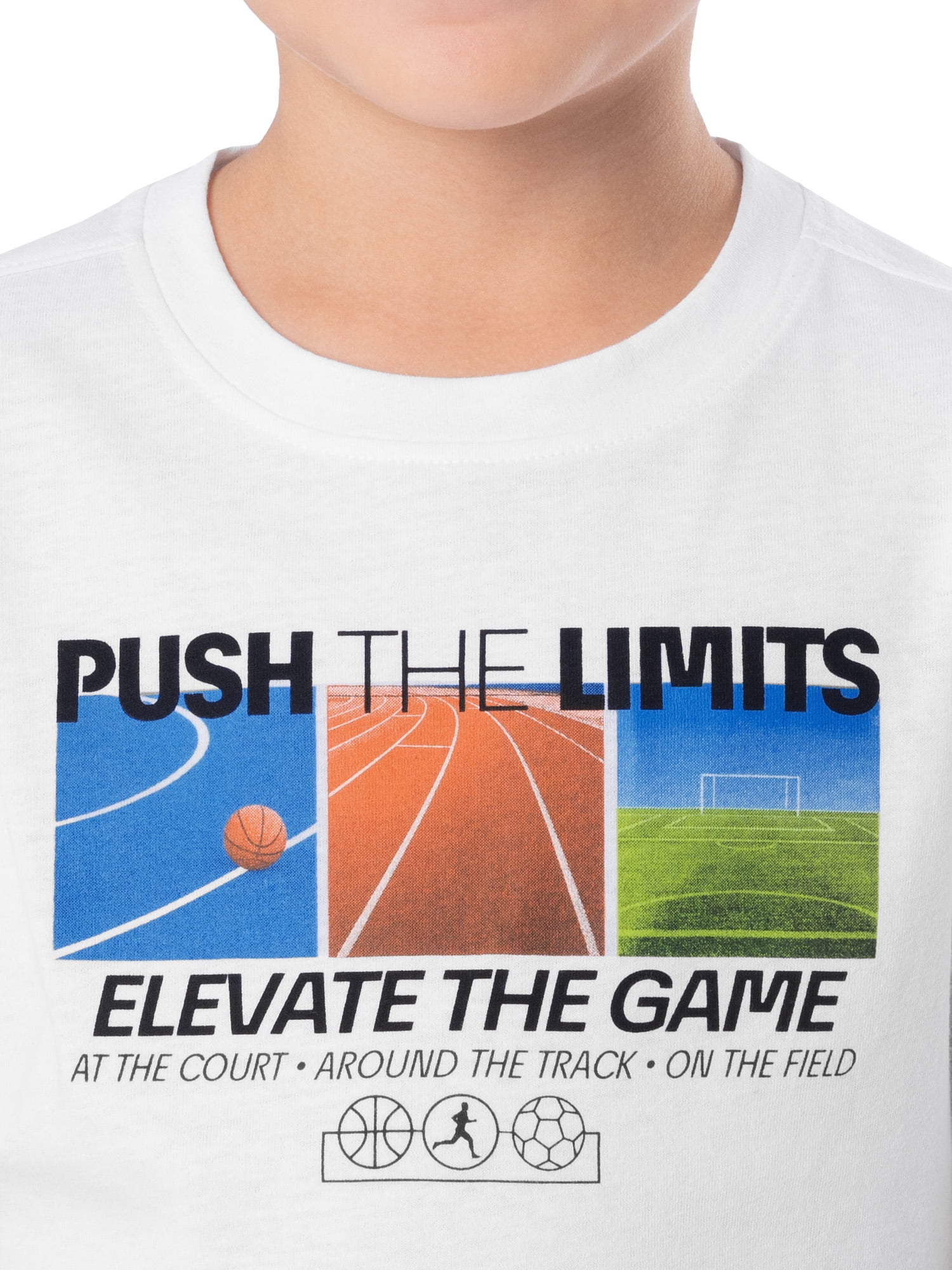 Athletic Works Boys Active Short Sleeve Graphic T-Shirt, Sizes 4-18 & Husky