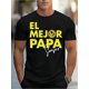 thumbnail image 1 of T-Shirt Graphique Homme "El Mejor Papa" - 100% Coton, Tee-shirt Noir Décontracté à Col Rond avec Imprimé Jaune Audacieux, Léger & Respirant pour Tenue Décontractée, 1 of 6