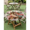 thumbnail image 3 of Outdoor Tablecloth with Umbrella Hole and Zipper, Christmas Pine Round Table Cloth 54 Inch Waterproof Tablecloth, Candy Cane Sage Leaves Retro Beige Picnic Table Cover for Patio Camping, 3 of 7