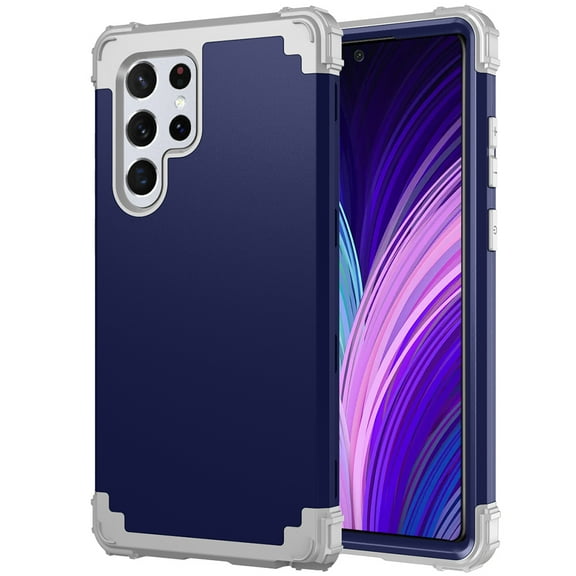 Samsung Galaxy S22 Ultra Case, Dteck Heavy Duty Full Body Military Grade Drop Protective Bumper Shockproof Tough Durable Defender Cover For Samsung Galaxy S22 ultra 5G 6.8 inch,Darkblue